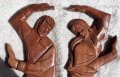 2х2 :  2 големи дървени фигури, пана - танц, Италия - 2 ретро фигури серенада, мъж жена, снимка 2