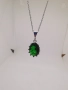 Сребърно колие със Зелен Циркон, снимка 5