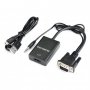 VGA към HDMI 1080P HD Audio TV AV HDTV видео кабел конвертор адаптер, снимка 1 - Кабели и адаптери - 36780222