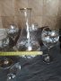 стъклен сервиз-гарафа с 4 чаши, снимка 3