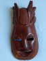 Стара африканска махагонова маска, снимка 1
