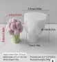 3D Букет с лалета лале цветя силиконов молд форма фондан гипс свещ сапун смола декор, снимка 1