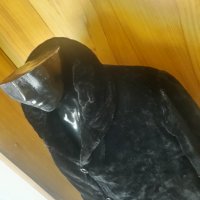 Черно пухено палто с къс косъм тип мечка с копчета ХЛ+, снимка 5 - Палта, манта - 25725192