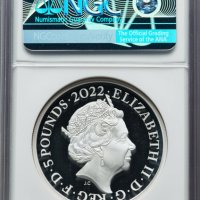 2022 Edward VII 2oz (62.2г) £5 - Сребърна Монета - NGC PF70 - Ограничено Издание 750 - Great Britain, снимка 2 - Нумизматика и бонистика - 43893576