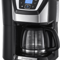 Кафемашина Russell Hobbs с мелница дигитален таймер кана 1,5 л филтърна кафе машина за шварц кафе, снимка 1 - Кафемашини - 44897121