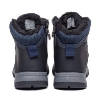 Зимни обувки с връзки и цип в тъмно син цвят, снимка 5 - Дамски боти - 43485517