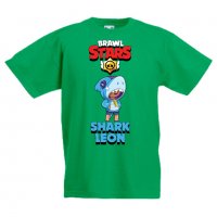 Детска тениска Shark Leon брол старс Brawl Stars, снимка 4 - Детски тениски и потници - 32928545