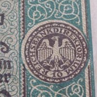 Райх банкнота 10 марки 1920г. Германия перфектна за колекционери 28265, снимка 3 - Нумизматика и бонистика - 37141961