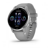 Часовник Garmin Venu 2 Plus Silver безел с Powder Gray корпус и силиконова каишка, снимка 1 - Други - 35592417