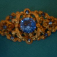 антикварна брошка  сини кристали , снимка 8 - Антикварни и старинни предмети - 37983099