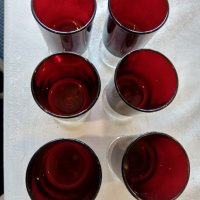  Комплект френски чаши от цветно стъкло , снимка 3 - Чаши - 35572177