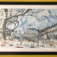 Северни елени в планината, снимка 2 - Картини - 43572057