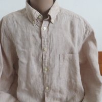 Мъжка риза с дълъг ръкав от лен Peckott, снимка 1 - Ризи - 37119055