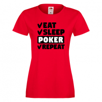 Дамска тениска Poker,Eat,Sleep,Peker,Anime,Repeat,Ядене,Спане,Игра,карти,покер, снимка 2 - Тениски - 36422182