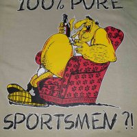 Нова мъжка тениска с трансферен печат 100% PURE SPORTSMEN, цвят екрю, снимка 6 - Тениски - 28263474