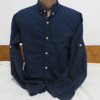 Мъжка риза с дълъг ръкав от лен Pull&Bear, снимка 1 - Ризи - 38727575