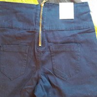 Нов дънков еластичен панталон с цип на кръста от Англия 10 УК , снимка 3 - Панталони - 26861211