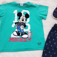 Тениска Мики Маус и къси панталонки 12-18 месеца , снимка 2 - Комплекти за бебе - 33257386