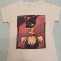 Оригинална маркова тениска PINCODE с Жената котка - перфектен принт върху ликра+ памук   , снимка 7 - Тениски - 37518592