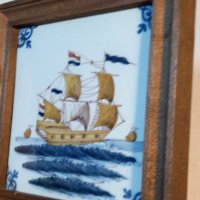 Холандско порцеланово пано за стена кораб, снимка 2 - Декорация за дома - 40835267