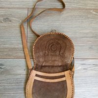 Чанта от естествена кожа- винтидж, кънтри стил, ръчна изработка, снимка 3 - Чанти - 26554583