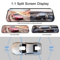 Нов Видео регистратор 1080P FULL HD огледало с 2 камери Led дисплей 10” тъч скрийн, снимка 2 - Аксесоари и консумативи - 37871393
