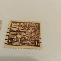 Пощенска марка 2бр-Великобритания 1924, снимка 3 - Филателия - 43336067