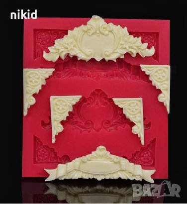 ъгъл ъгли орнамент силиконов молд форма фондан гипс шоколад декор, снимка 1