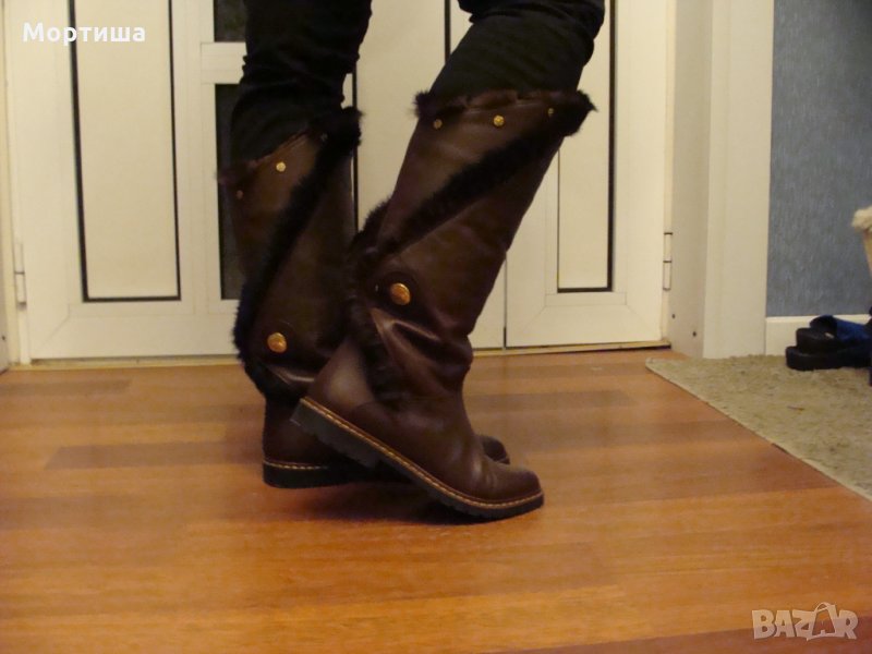  Италиански ботуши естествена кожа и косъм РАЗПРОДАЖБА , снимка 1