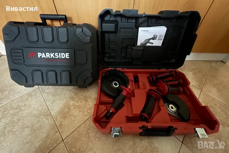 Аксесоари от машини Parkside, нови куфари,антивибрационни дръжки,предпазители шайби,бургии,шила,накр, снимка 1