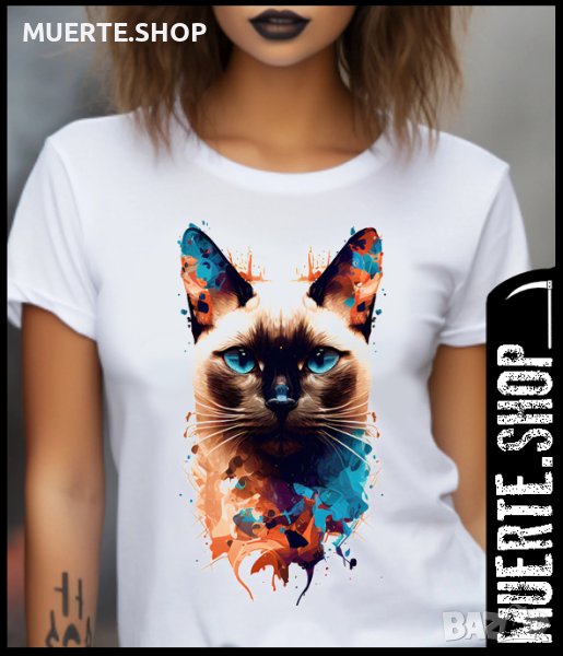 Дамска тениска с щампа SIAMESE CAT, снимка 1