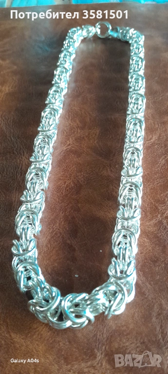 174/Сребърен Синджир Кралска плетка-112грама., снимка 1