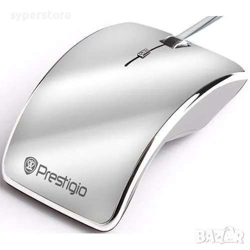Мишка USB Prestigio MPS005, сива, стилна, ергономичен дизайн , снимка 1