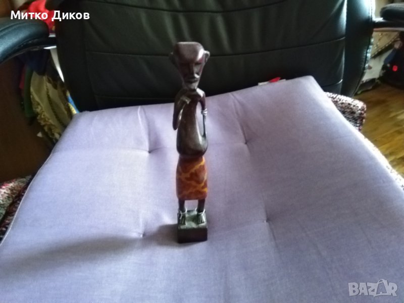 Дървена скулптура Марон  Н-20см и размер 30х28мм, снимка 1