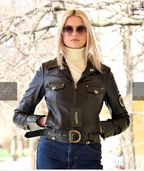 Balmain Кожено дамско яке, снимка 1