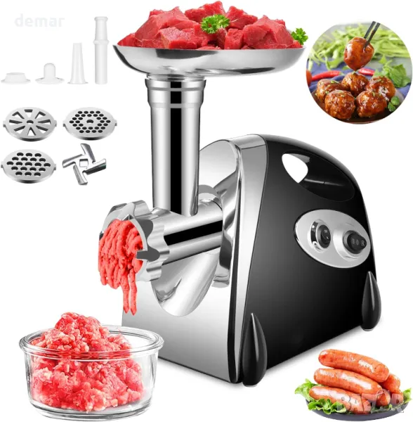 LUKVCIY Електрическа месомелачка и машина за колбаси, 2800 W, снимка 1