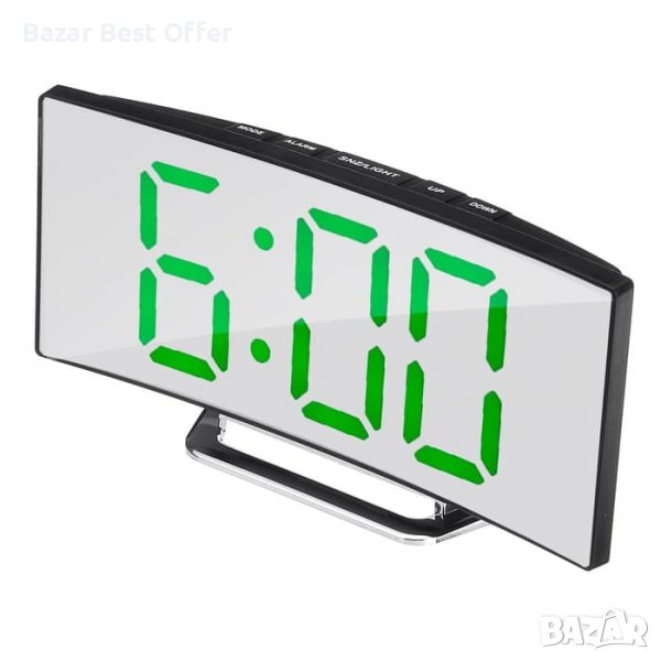 LED извит цифров огледален часовник, снимка 1