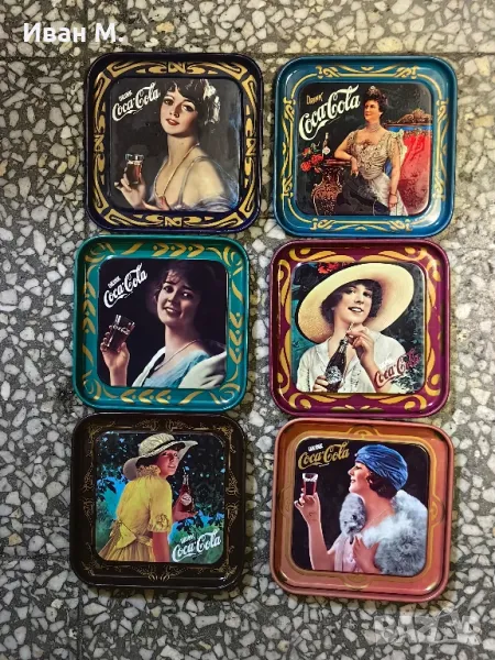 лот от 6 бр метални подложки на Coca Cola , снимка 1