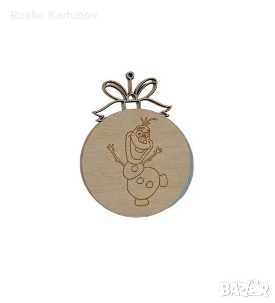 дървени висулки за елха Елза, Ана и Олаф, снимка 1