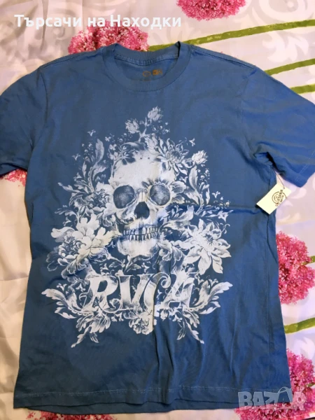 Мъжка тениска RVCA Blue Skull размер М, снимка 1