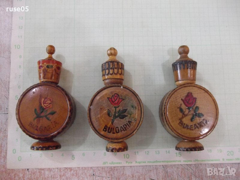 Лот от 3бр. мускала "Бъклица" от соца дървени пирографирани, снимка 1