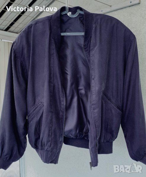 Модерно яке  бомбър 100% коприна, снимка 1