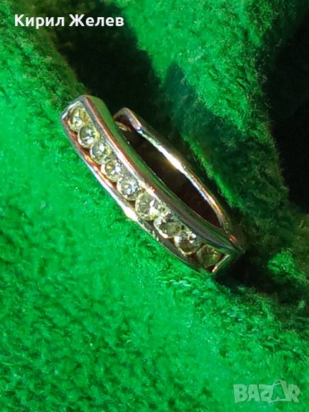 СТАРА СРЕБЪРНА АРТ СКЪПОЦЕННА ОБЕЦА СРЕБРО 925 с ИНКРУСТИРАНИ ЦИРКОНИ 25789, снимка 1