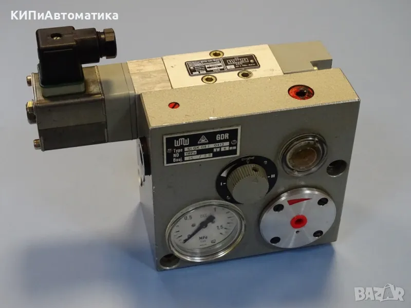 пневматичен блок wmw DDR StGK04/0413 Pneumatic Valve 10Bar 24VDC, снимка 1