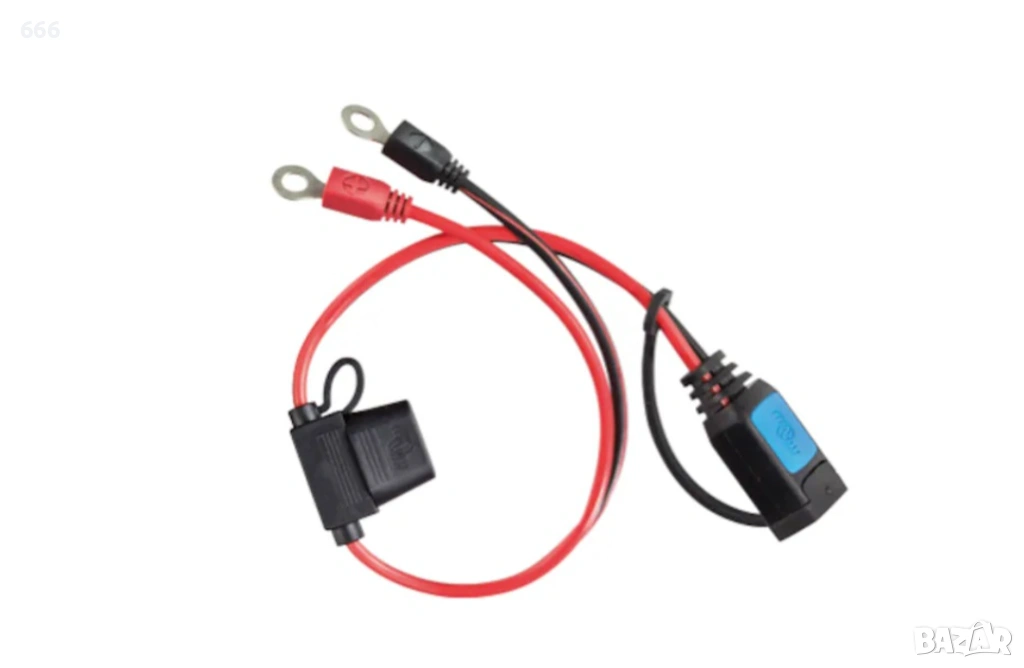 Victron Energy Син M8 конектор с отвор (с 30A ATO предпазител), снимка 1