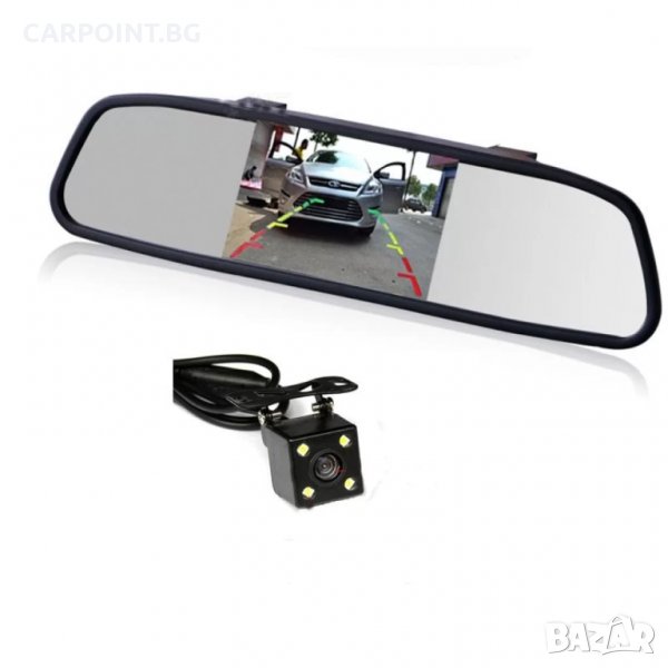 СИСТЕМА ЗА ПАРКИРАНЕ ZAPPIN ОГЛЕДАЛО С МОНИТОР И КАМЕРА ЗА ЗАДЕН ХОД 1КТ., снимка 1