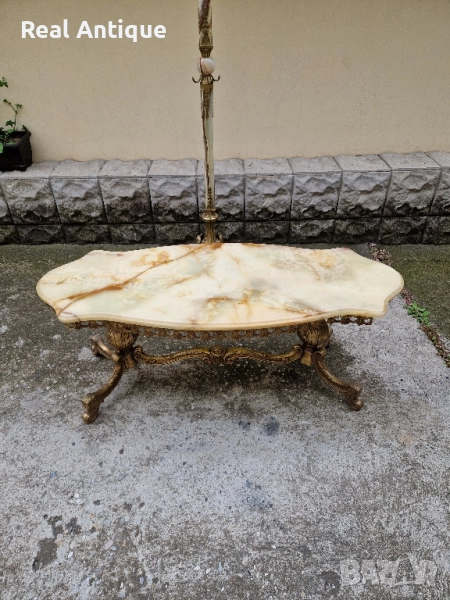 Уникална антикварна белгийска холна маса бронз оникс , снимка 1