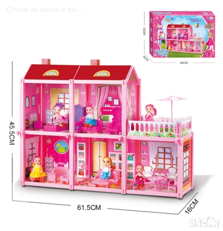 ✨Детска двуетажна къща с кукла и обзавеждане , снимка 1