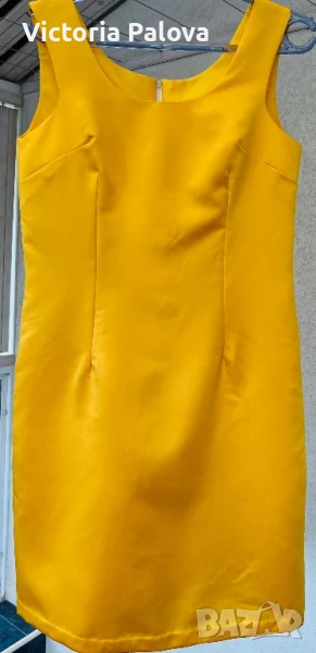 Ефектна жълта рокля , снимка 1