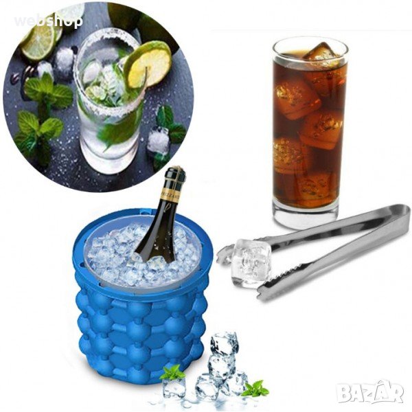 Силиконова форма за лед и изстудяване на напитки 2 в 1, снимка 1